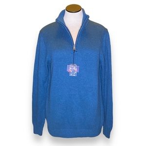 🎈 croft & barrow Pullover Sweater Mock Turtle Neck Zip Up NWT Size M UNISEX